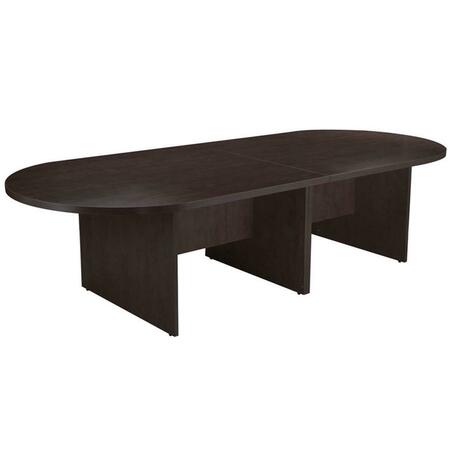 NORSTAR Race Track Conference Table With 2 Carton, Mocha - 120 W X 47 D X 29.5 H In. N137-MOC